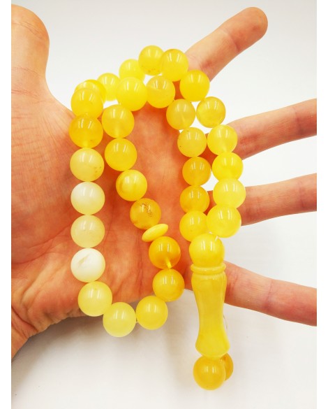 Natural Baltic Amber Yellow Beads Muslim Prayer