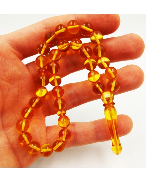 Natural Baltic Amber Modified Citrus/Cogniac/Cherry Beads Muslim Prayer