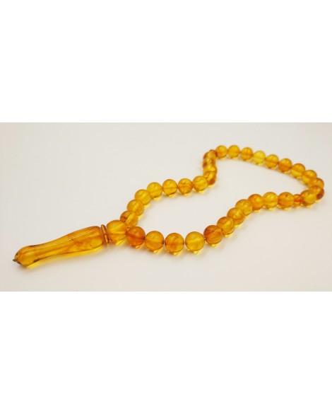 Natural Baltic Amber Modified Citrus/Cogniac/Cherry Beads Muslim Prayer