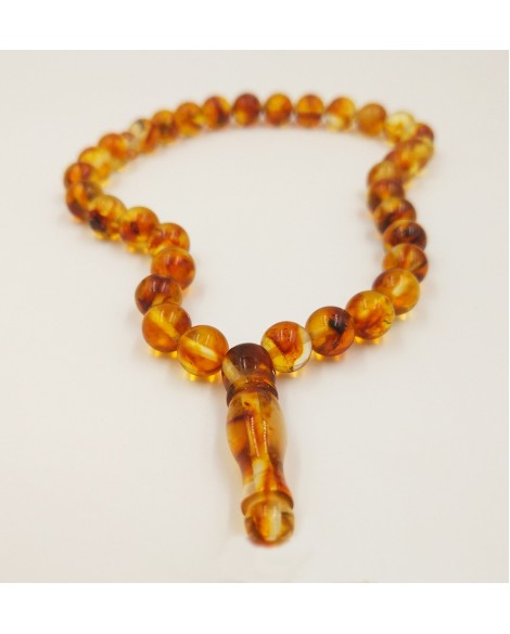 Natural Baltic Amber Modified Light Beads Muslim Prayer