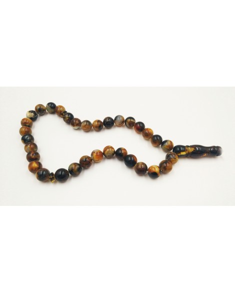 Natural Baltic Amber Modified Dark Beads Muslim Prayer